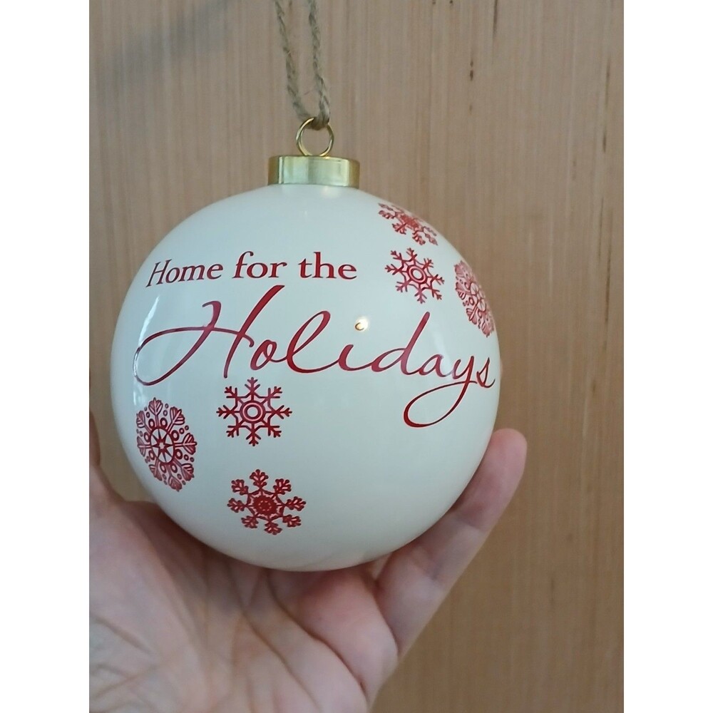 Home for the Holidays Glass Christmas Ornament 4 inches Round - Picture 2 of 7